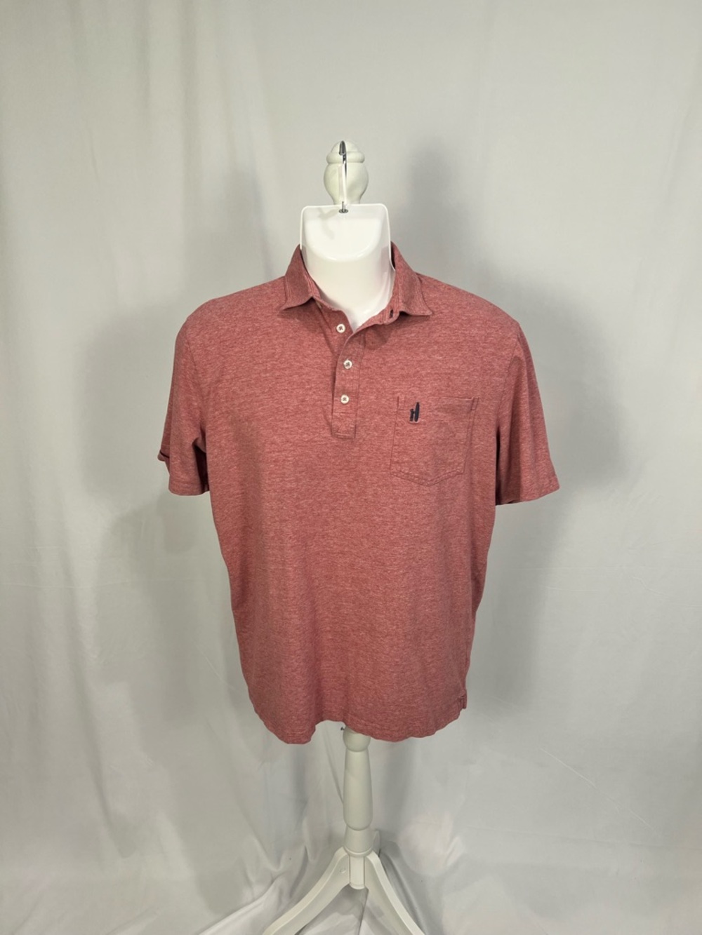 johnnie-O Heathered Brick Red Polo with Chest Pocket Men XL